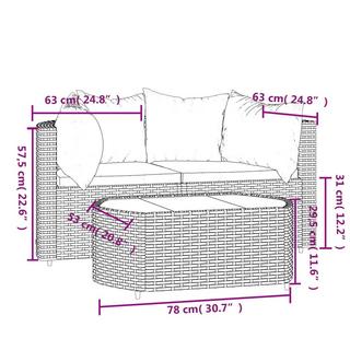 VidaXL set mobili da giardino Polirattan  