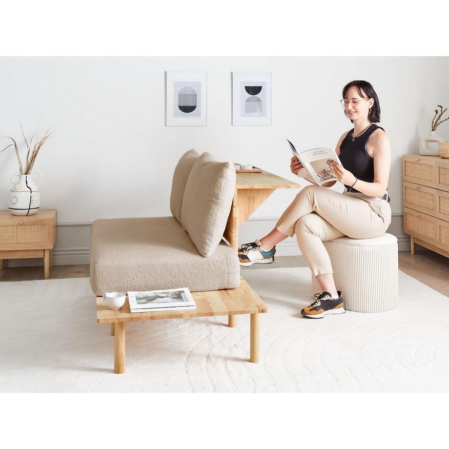 Beliani Canapé 2 places en Bouclé Scandinave SALO  