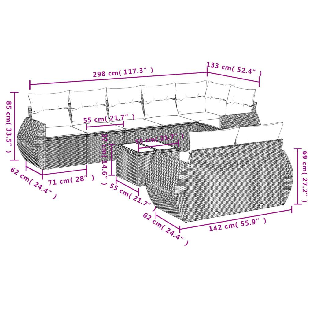 VidaXL Ensemble de canapés de jardin rotin synthétique  