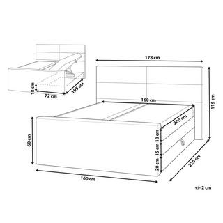 Beliani Boxspringbett aus Polyester Modern ARISTOCRAT  