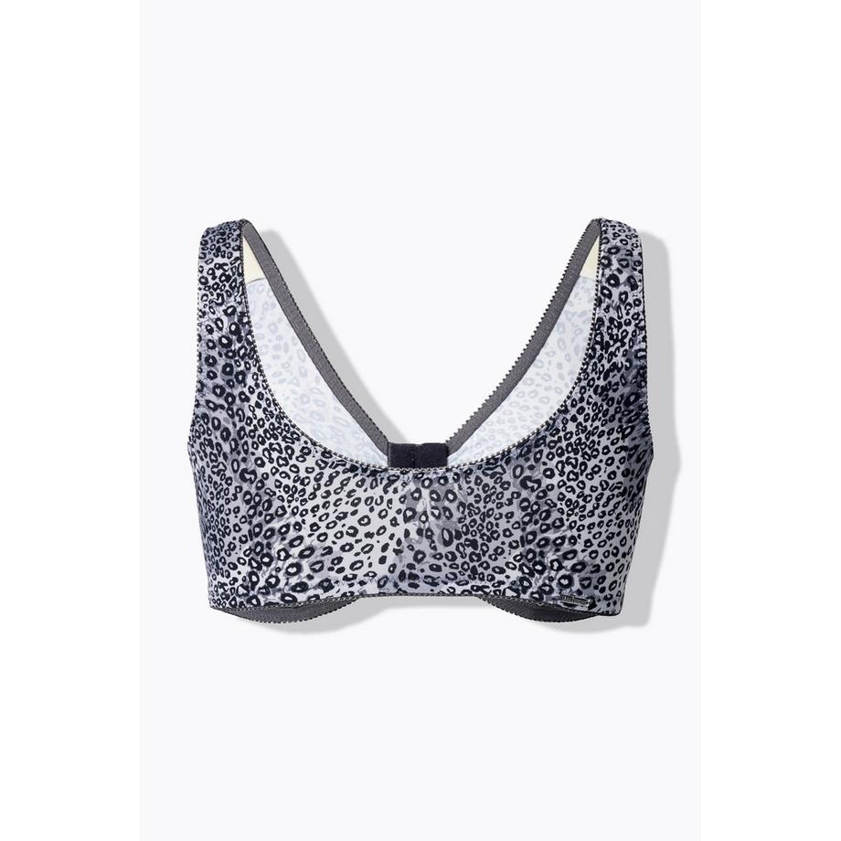 Ulla Popken Bustier Fantasia Leopardata Chiusura Anteriore Senza Ferretto  