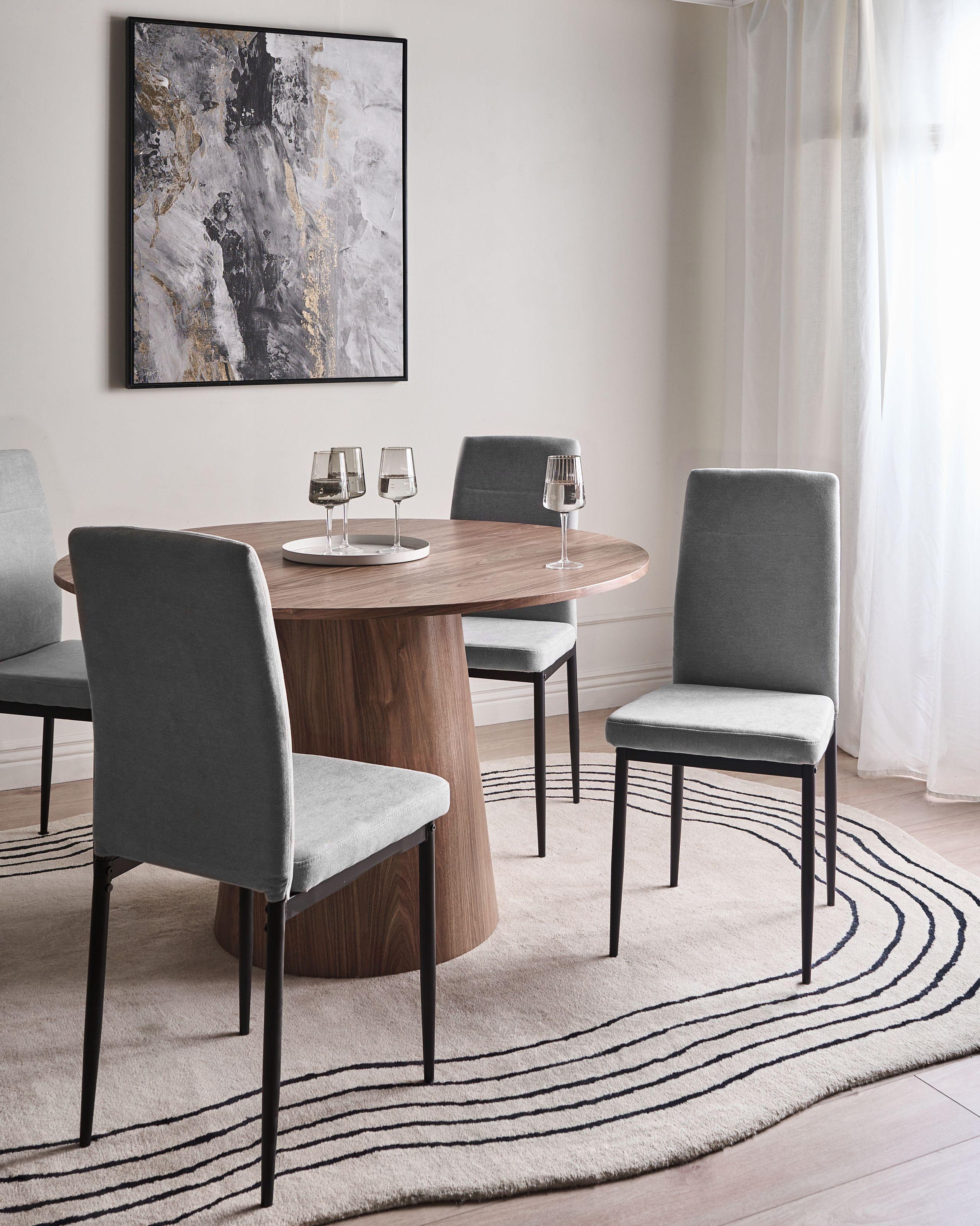 Beliani Set di 4 sedie da pranzo en Tessuto Moderno RINER  