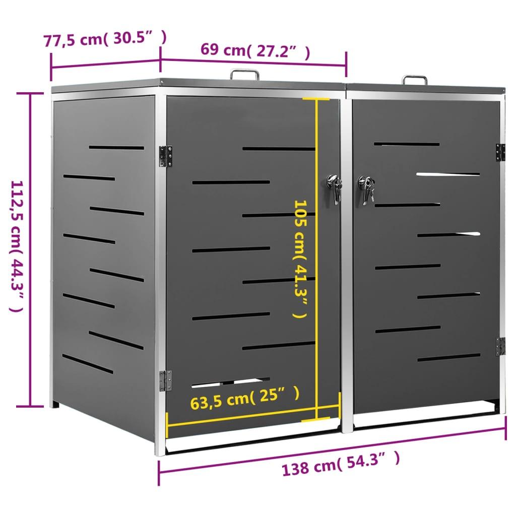 VidaXL Mülltonnenbox edelstahl  