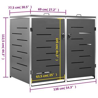 VidaXL Mülltonnenbox edelstahl  