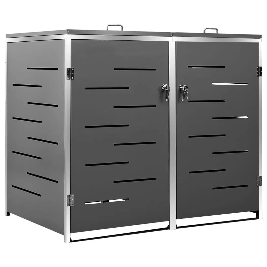 VidaXL - Mülltonnenbox edelstahl, One Size, Grau
