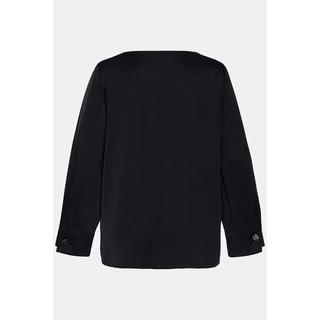 Ulla Popken  Shirtbluse, Ärmel-Zierfalten, Rundhals, Langarm 