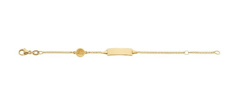 MUAU Schmuck  ID-Bracelet Panzer Gelbgold 750, 1.4mm, 14cm 