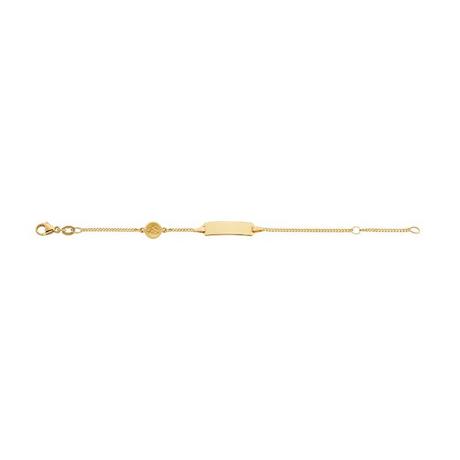 MUAU Schmuck  ID-Bracelet Panzer Gelbgold 750, 1.4mm, 14cm 