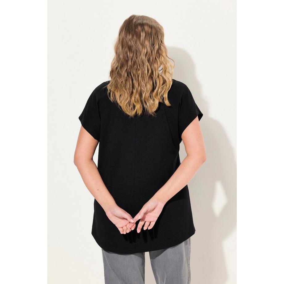 Ulla Popken Oversized Metallic Tiermotiv Halbarm T-Shirt  