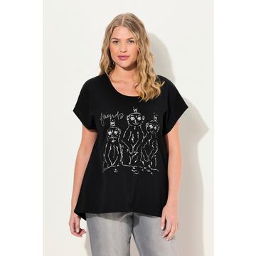 T-shirt dal taglio oversize con design metallico con animale, scollo a girocollo e mezze maniche