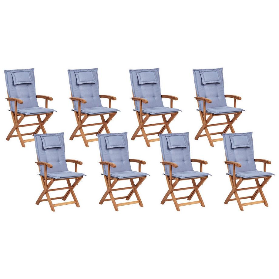 Beliani Gartentisch mit Stühlen aus Akazienholz Rustikal MAUI II  