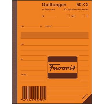 FAVORIT Quittungen D A6 9096 OK blau/weiss 50x2 Blatt