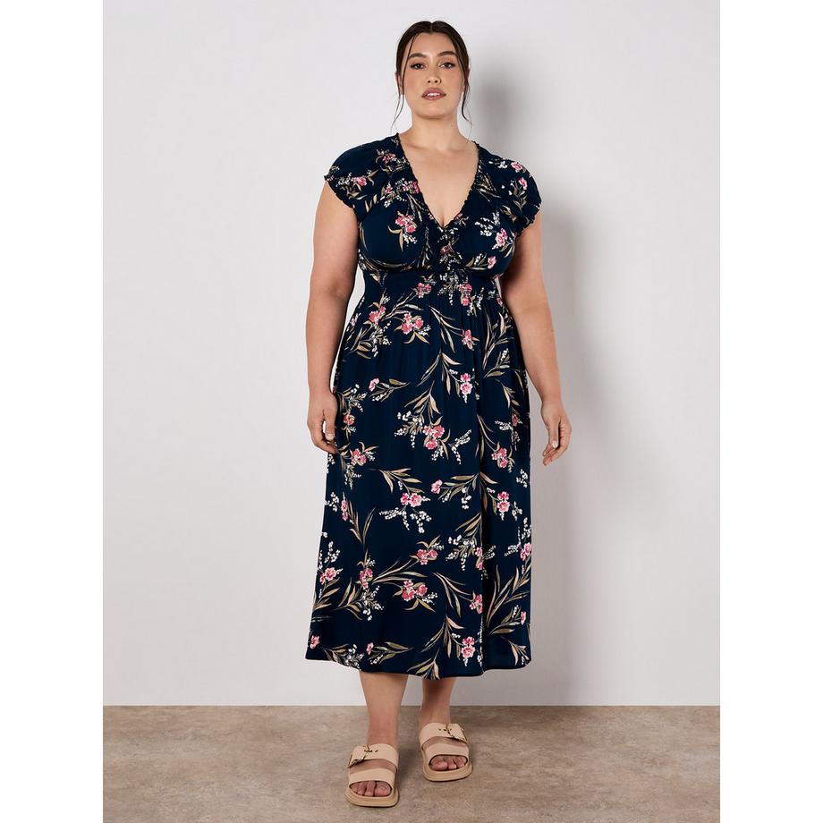 APRICOT Robe longue smockée à fleurs  