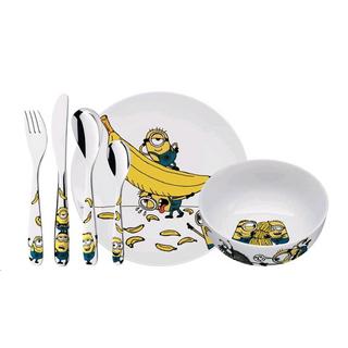 WMF  Minions - Kinderbesteck-Set mit Schale und Teller, 6-teilig 