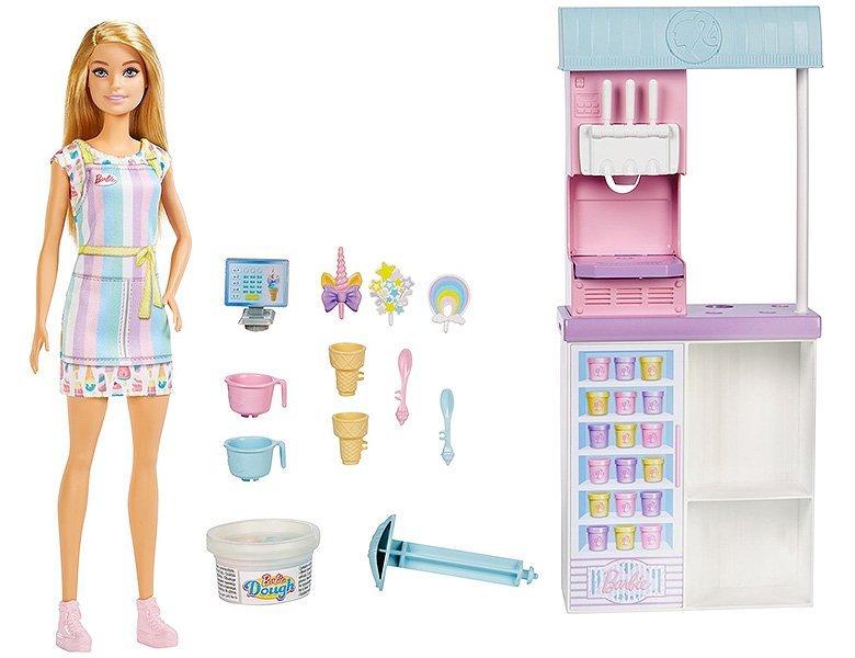 Barbie  Karrieren Eisdiele Spielset mit Puppe Blond 