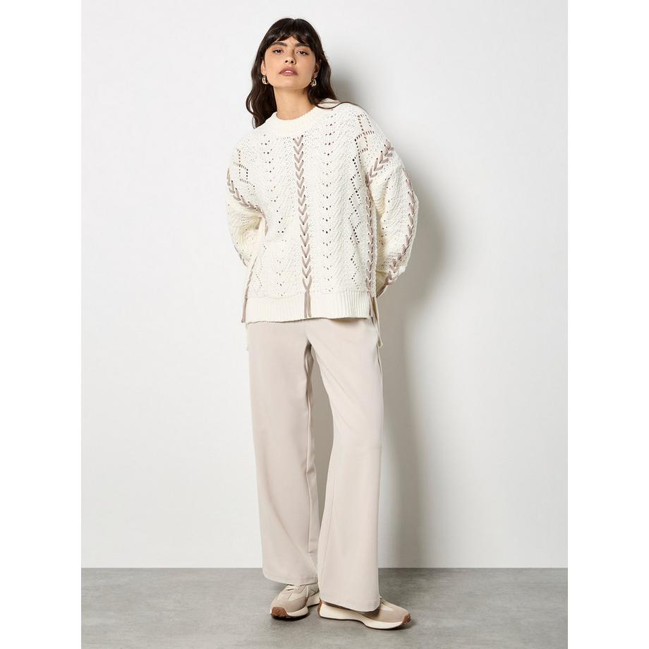 APRICOT Maglione Oversize con Lacci  