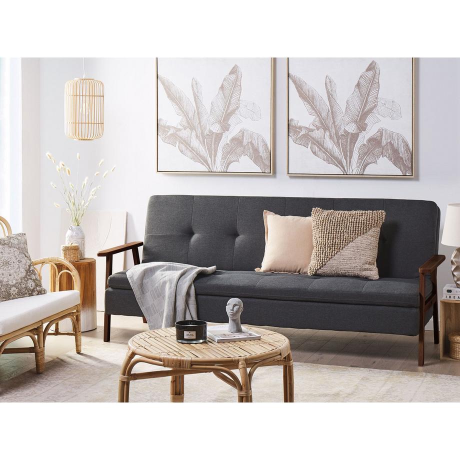 Beliani Canapé-lit en Tissu Rétro TJORN  