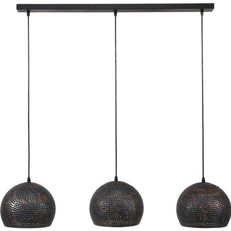 mutoni Lampada a sospensione 3x 25x25 punchball marrone-nero  