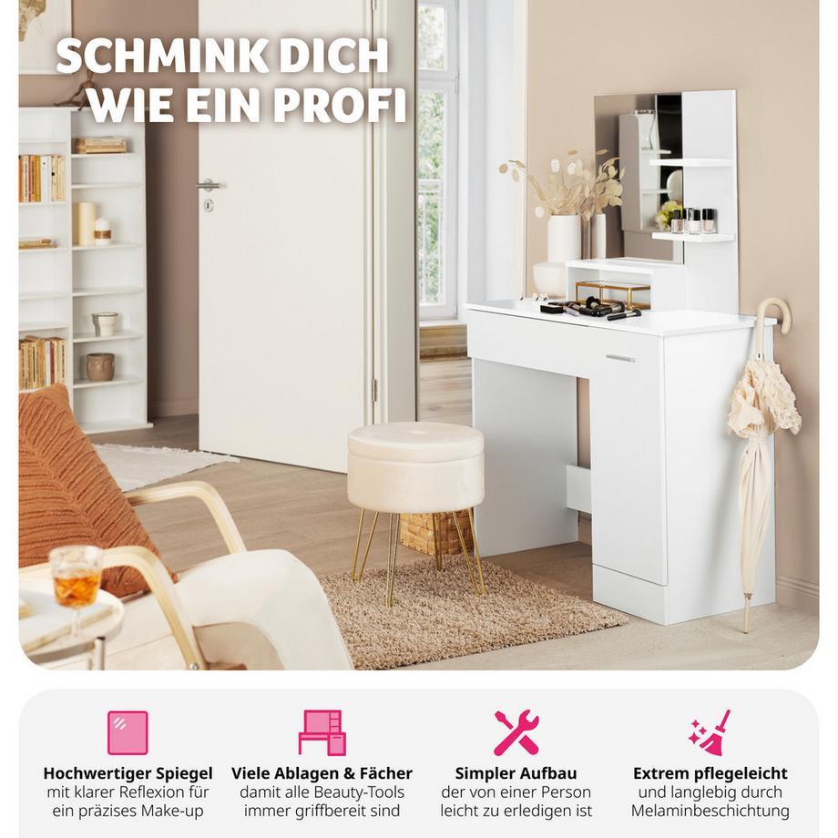 Tectake  Toeletta da trucco Zoe look moderno 