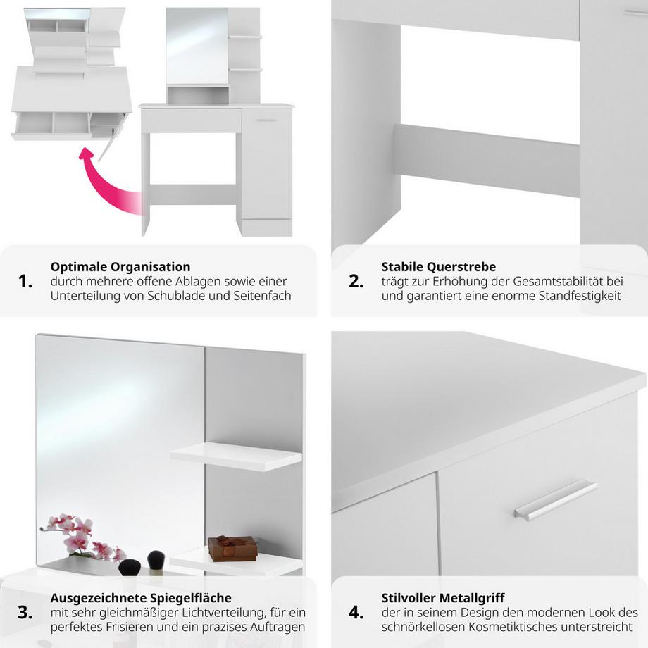 Tectake  Toeletta da trucco Zoe look moderno 