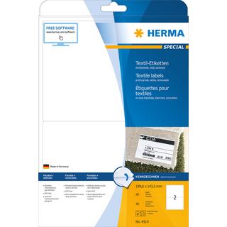 HERMA Étiquette textile soie 199.6x143.5mm 40 pièces/pack  