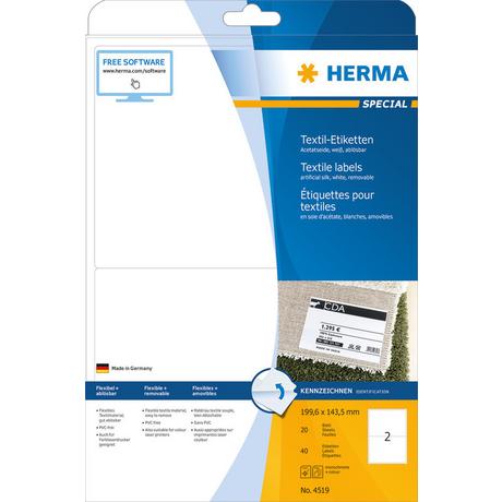 HERMA Étiquette textile soie 199.6x143.5mm 40 pièces/pack  