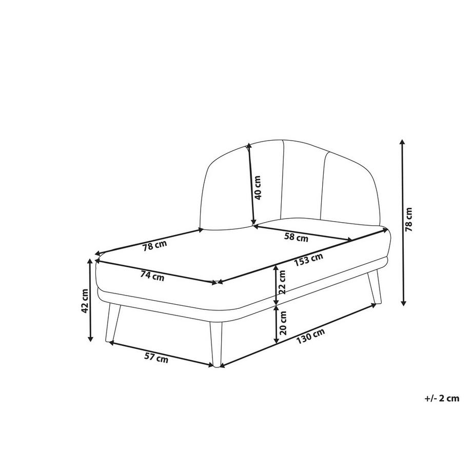 Beliani Chaise longue versione destra en Tessuto Classico TANLAY  