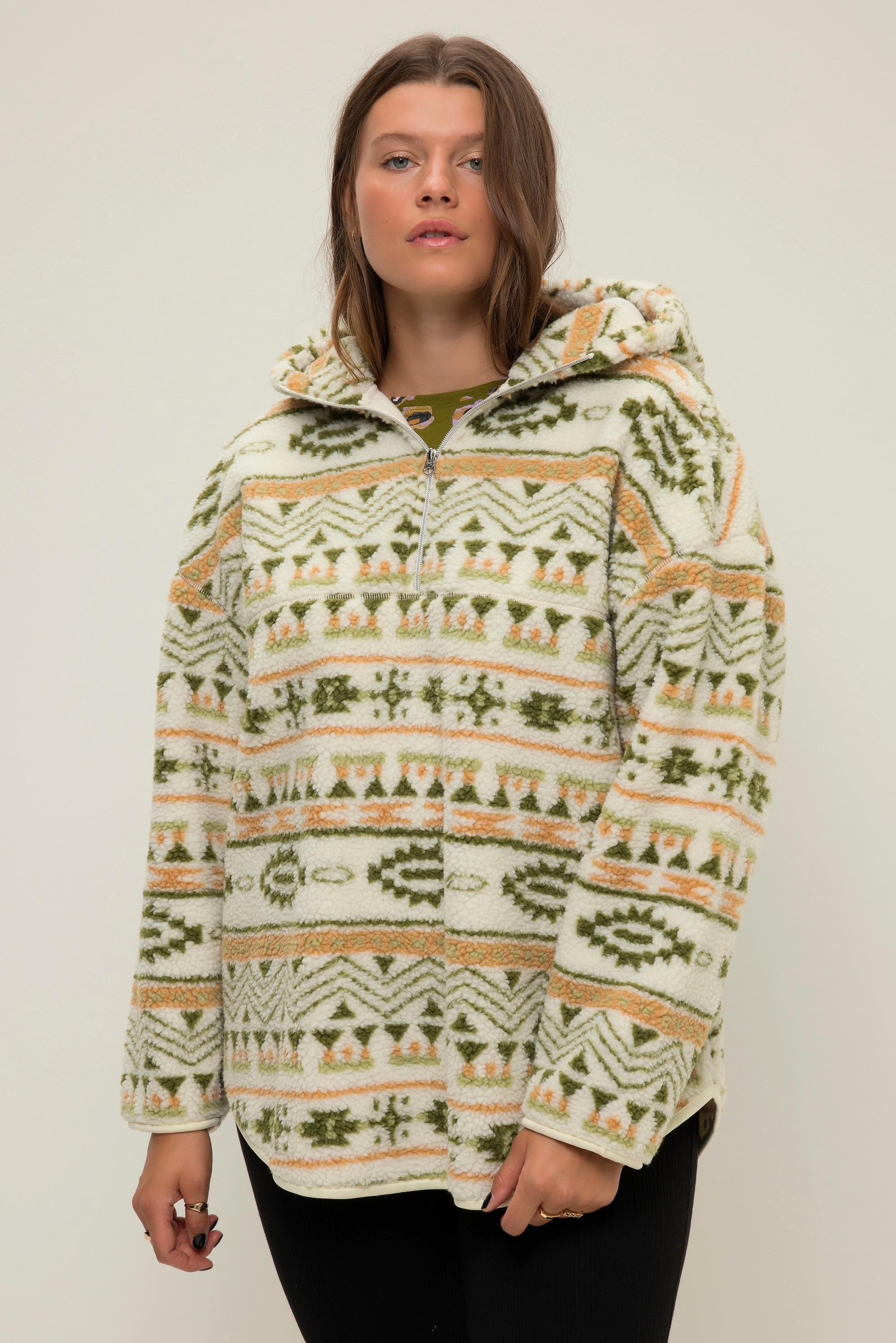 Studio Untold  Teddyfleece-Hoodie, oversized, Print, Kapuze, Langarm 