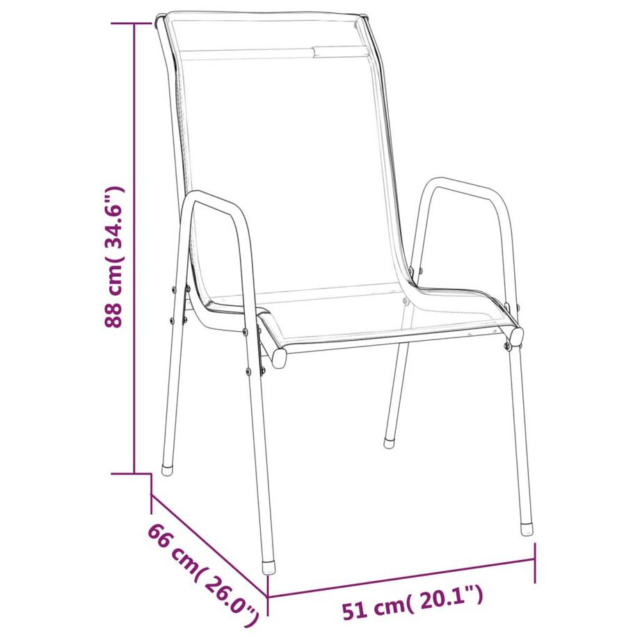 VidaXL set da pranzo da giardino Acciaio  