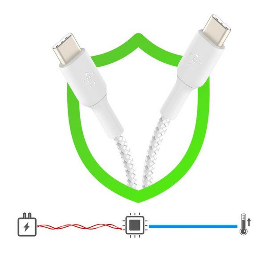 belkin  Cavo USB-C Nylon 1 Metro Belkin Bianco 