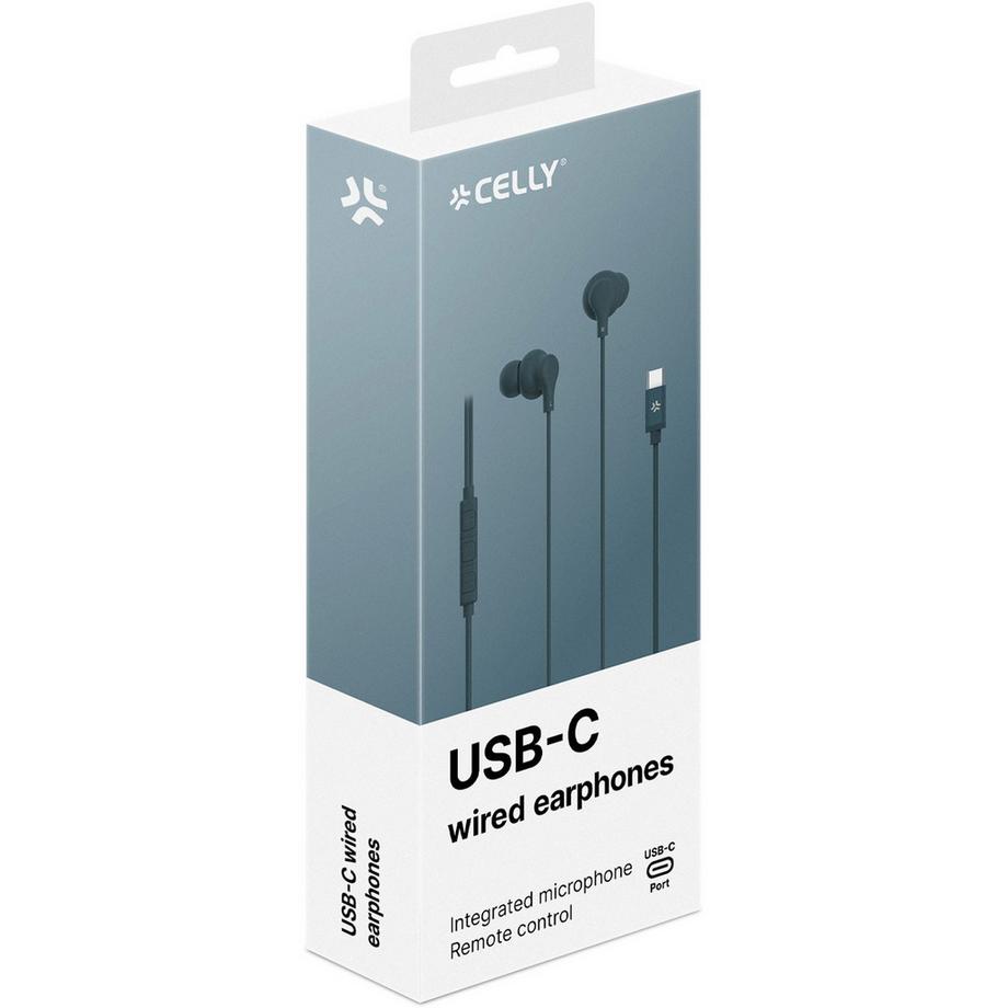 Celly  Kopfhörer In-Ear Kabel USB-C UP1600 Blau-Grün 