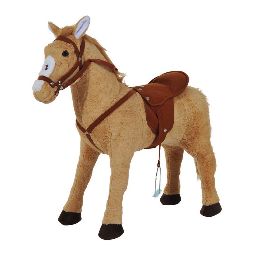 Northio  Schaukelpferd Reitpferd Spielpferd Plüschpferd Für Kinder Stehpferd Mit Sound Beige 85 X 28 X 60 Cm 