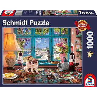 Schmidt Spiele  Schmidt Bureau of a Puzzler, Katzen 1000 Stück 