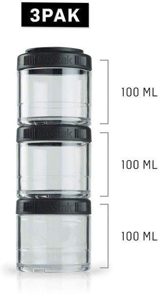 Blender Bottle  BlenderBottle GoStak 100ml 3Pak, Black 