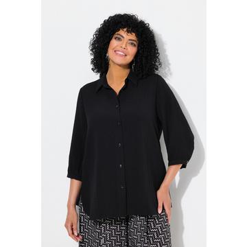 Camicia dal taglio svasato con effetto lino, collo da camicia e maniche a 3/4