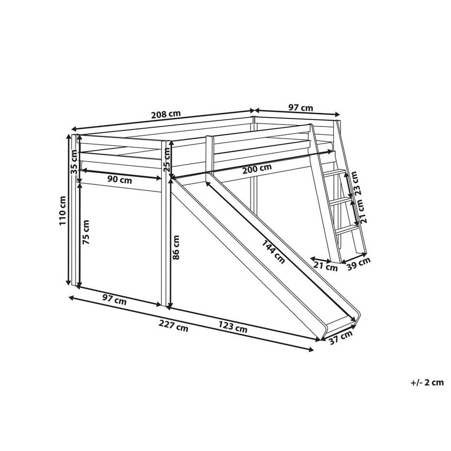 Beliani Lit à mit-hauteur en Bois de pin  STAPLE  