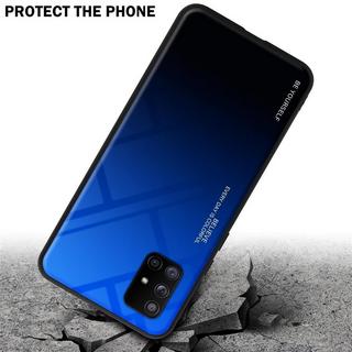 Cadorabo  Housse compatible avec Samsung Galaxy A71 5G - Coque de protection bicolore en silicone TPU et dos en verre trempé 