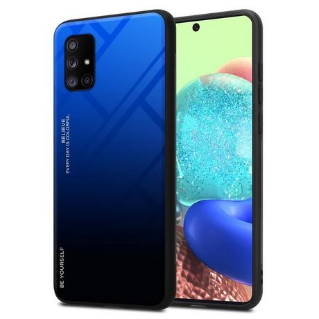 Cadorabo  Housse compatible avec Samsung Galaxy A71 5G - Coque de protection bicolore en silicone TPU et dos en verre trempé 