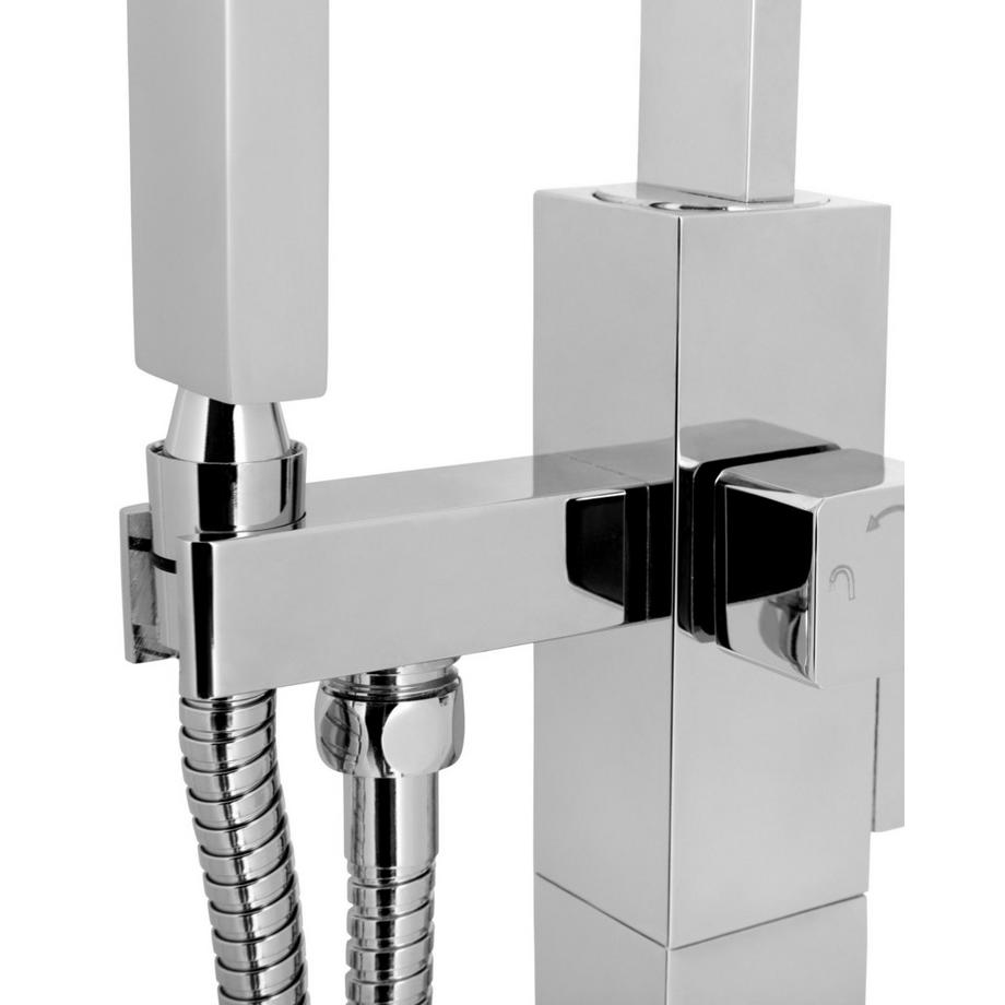 Beliani Freistehende Badewannenarmatur aus Messing Modern RIBBON  