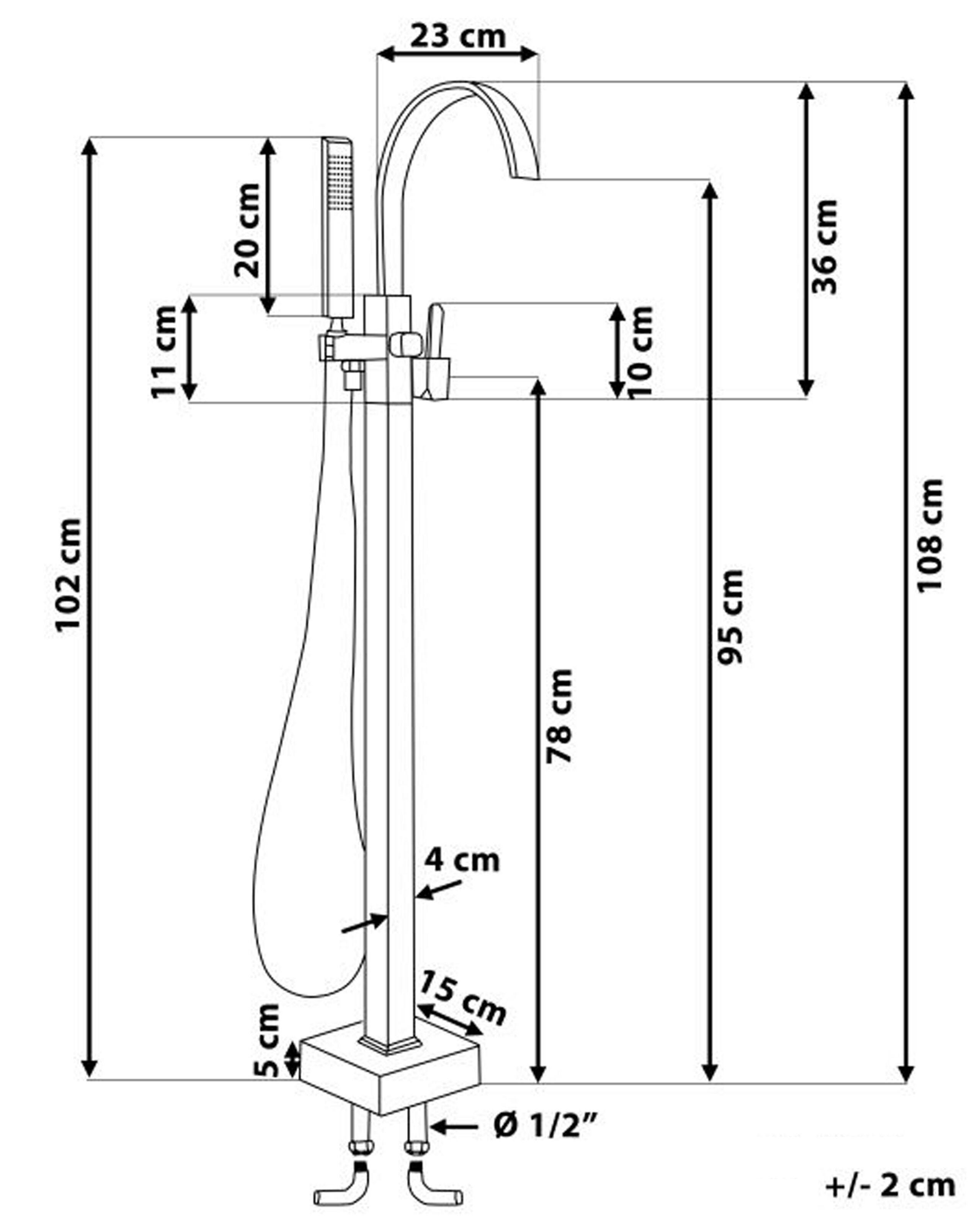 Beliani Robinet de baignoire autoportante en Laiton Moderne RIBBON  