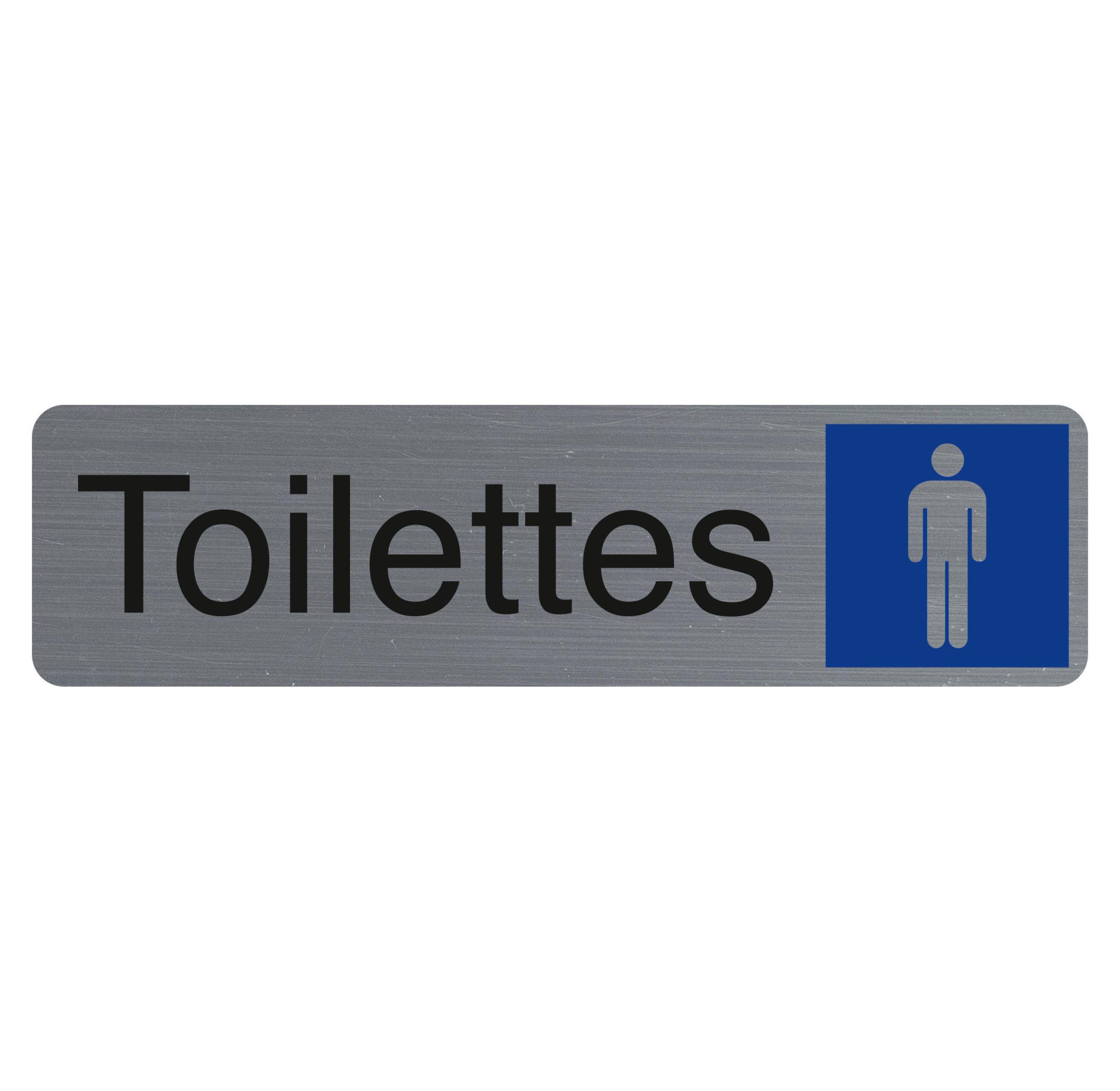 Exacompta Plaque adhésive imitation aluminiumToilettes homme 16,5X4,4 cm  