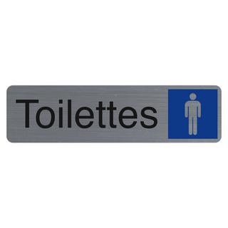 Exacompta Plaque adhésive imitation aluminiumToilettes homme 16,5X4,4 cm  