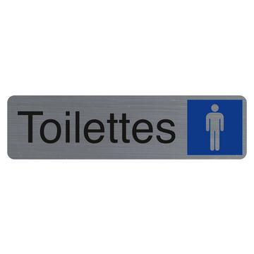 Plaque adhésive imitation aluminiumToilettes homme 16,5X4,4 cm