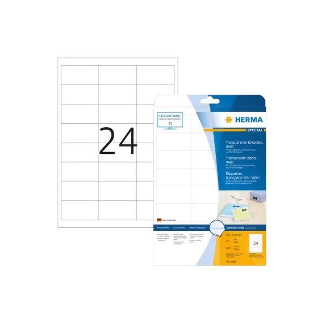 HERMA – Etiketten Special 66×33,8mm 4681 transparent 600 Stück, One Size
