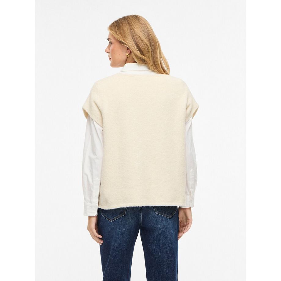 VILA Kurzarm Pullover V-Ausschnitt  