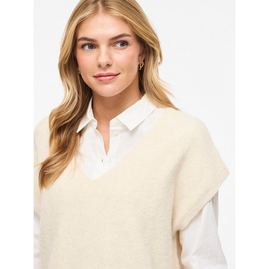 VILA Kurzarm Pullover V-Ausschnitt  
