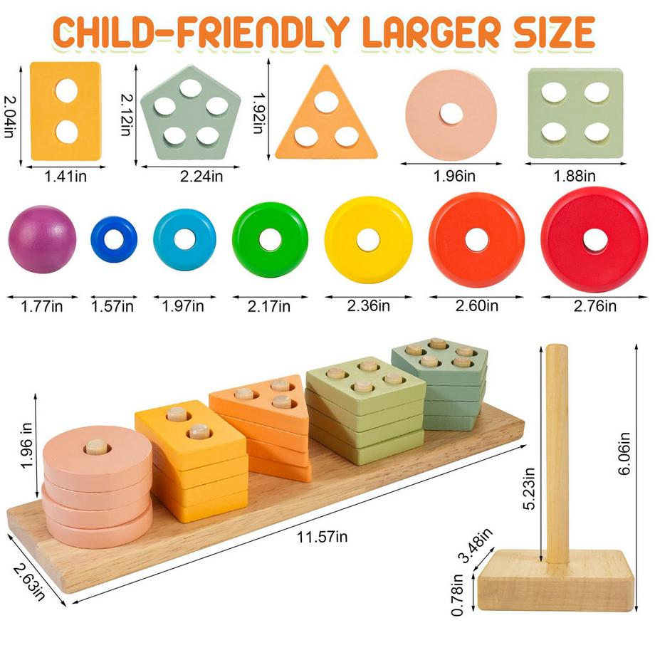 Activity-board  Hölzerne Form Sortierer pädagogisches Spielzeug für Kleinkinder Stapelblöcke Motorische Fähigkeiten Spielzeug 