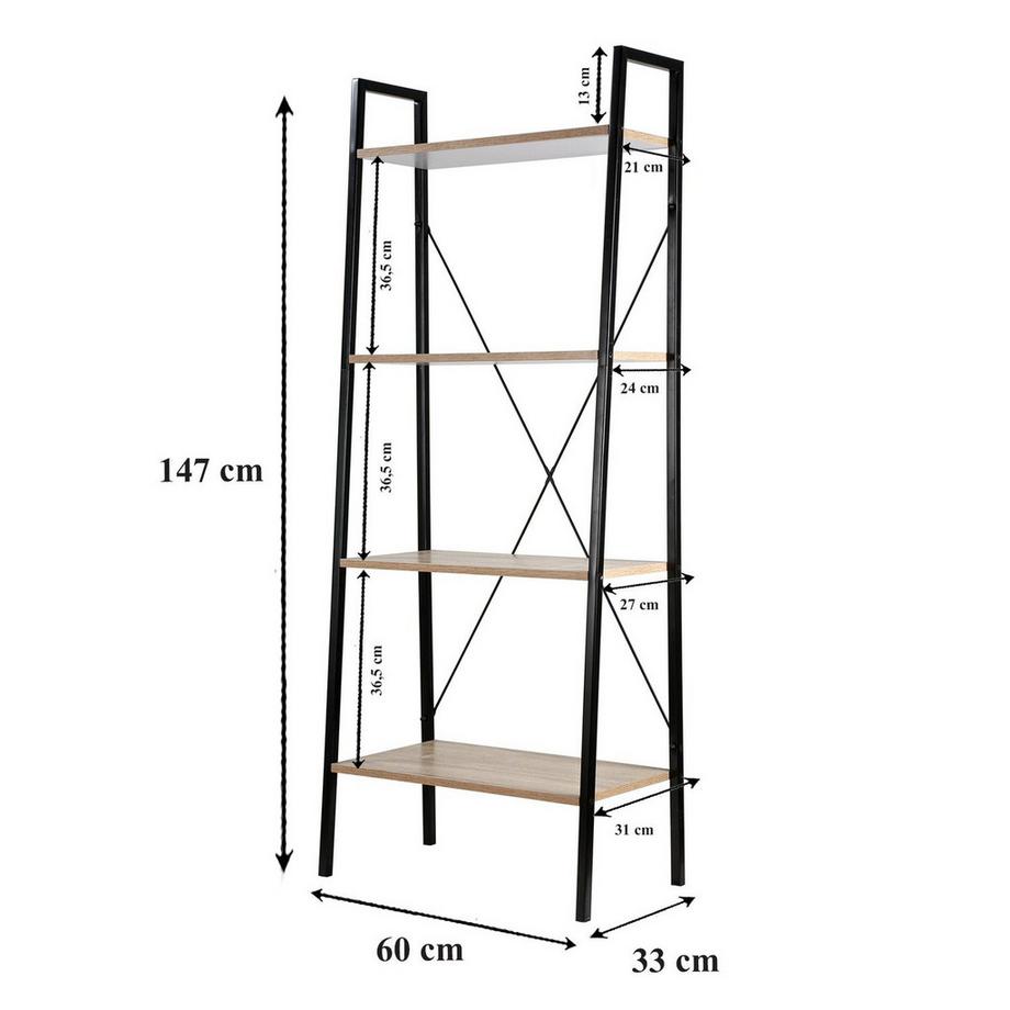 Calicosy Scaffale su 4 livelli stile industriale  
