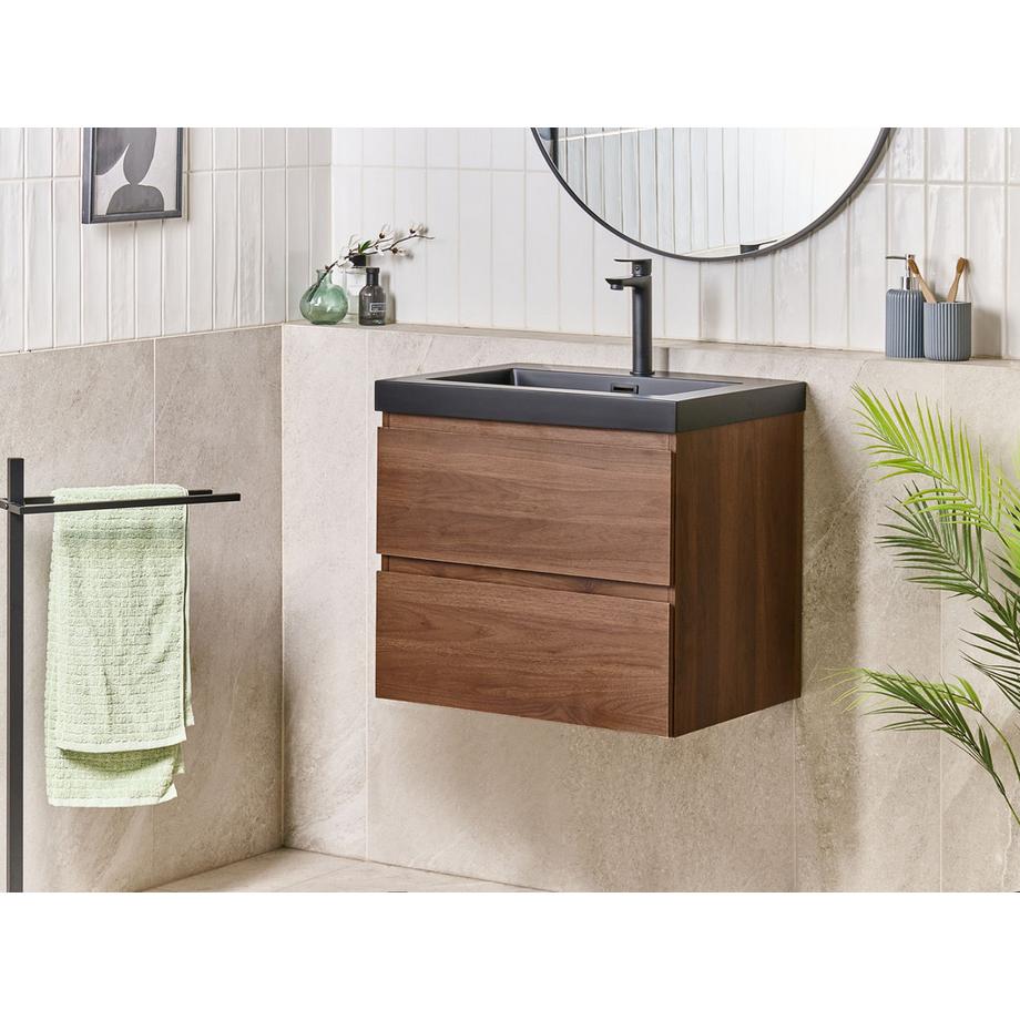 Beliani Mobiletto con lavabo en Fibra a media densità (MDF) Moderno CARDIEL  