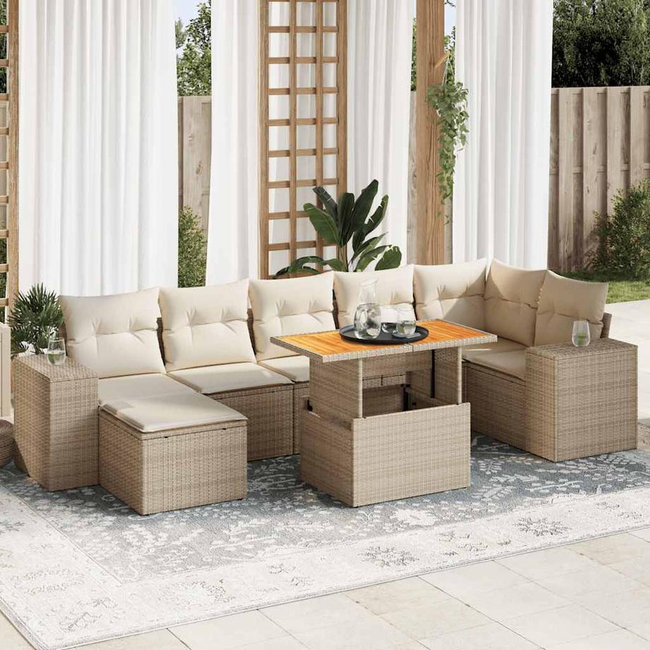 VidaXL Ensemble de canapés de jardin rotin synthétique  
